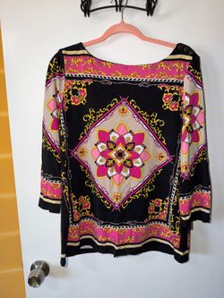 Women's Baroque Print 3/4 Sleeve Top