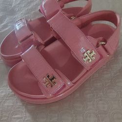 Women Size 5 Designer Tory Burch Sandals Slide On With Straps For Sale 