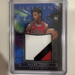 2022-23 ORIGINS 3 COLOR ROOKIE JERSEY PATCH DALEN TERRY #34/35 CHICAGO BULLS
