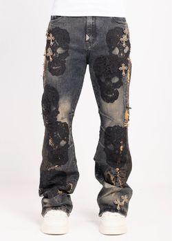 Guapi Sacred Skull Denim Black (size: 30)