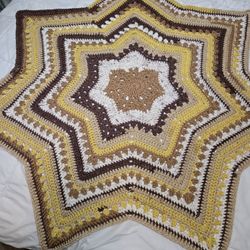 Handmade Crochet 6 Day Star  Blanket 