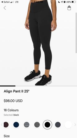 Lululemon align 25 high waist size 4 fits a 6 and 8