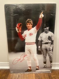 Original Pete Rose Signed Oversize Large Photo Psa/dna Authenticated 