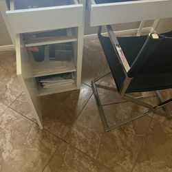 White Desk And Leather Chair 