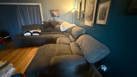 Gray Fabric Sectional Sofa + Moving sale