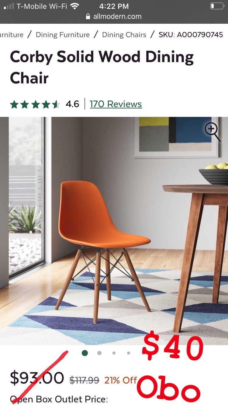 Mid Century Modern, Chairs ONLY (3 chairs left available).