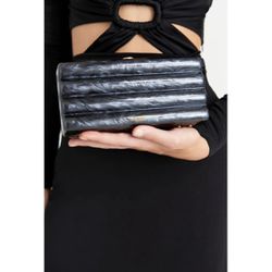 Cult Gaia Enid Textured Acrylic Clutch NWT Bag in black New Womens Purse $400