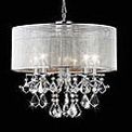 Modern 5 - Light Crystal Pendant Lights with Fabric Shade