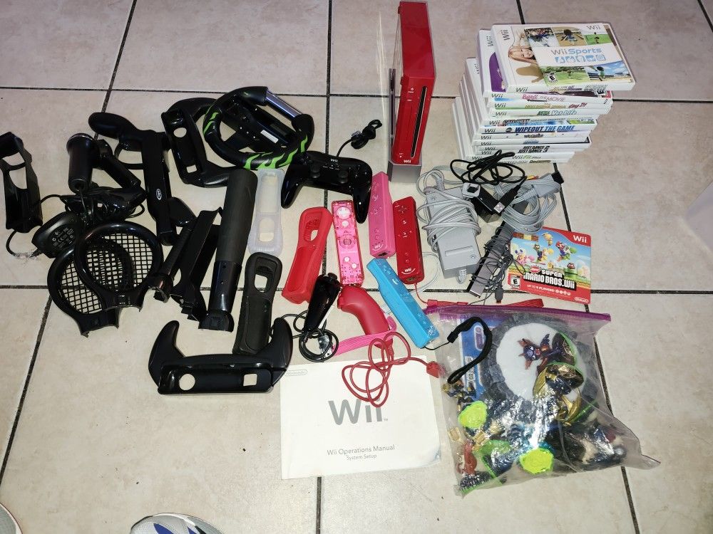 Nintendo Wii Red Edition With Games And Accessories 