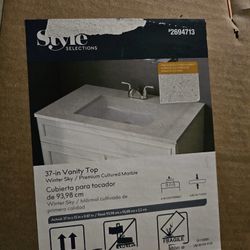 Style Selections Premium Cultured Marble Vanity Top  37-in Winter Sky Cultured marble