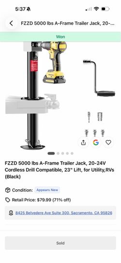 FZZD 5000 lbs A-Frame Trailer Jack