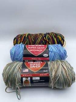 Red Heart Super Saver 3 Skein Lot Assorted Colors 