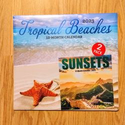 Tropical Beaches 12 Month Calendar 2023..Brand New!!