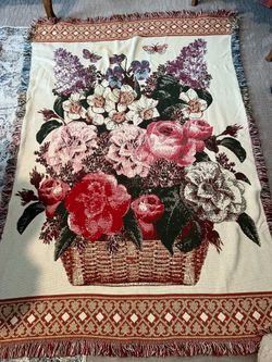 Vintage woven throw blanket