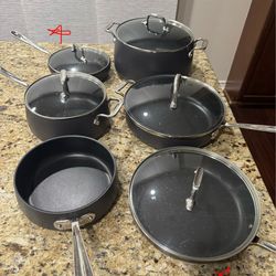 Retails $599 - All-Clad Ha1 10 Piece Hard-Anodized Aluminum Non Stick Cookware Pan Set AllClad
