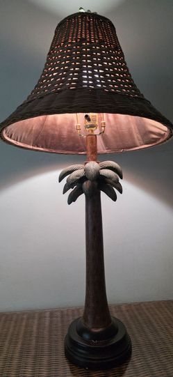 Bamboo Side table and lamp
