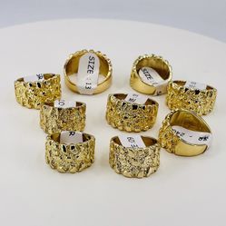 Anillos pepita chapa de orò blanco/White gold plated nugget 6 7 9 10 11 12 13  $15 EACH 