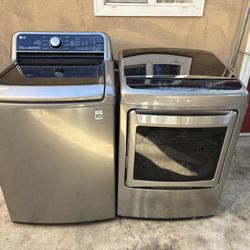 Lg Top Load XL Capacity Washer And Gas Dryer 