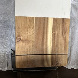 Wood Marble Serving Board w Stand with cheese slicer