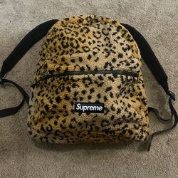 2017 Supreme Leopard Fleece Bag