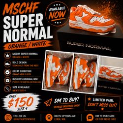 MSCHF Super Normal Orange/White Size 4