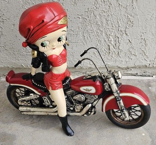 Betty Boop Motorcycle Figurine Statue 20"