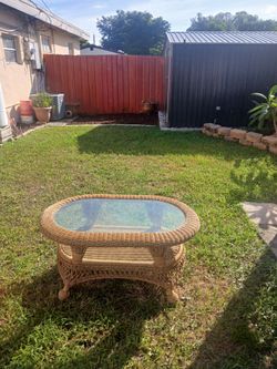 Resin wicker coffee table sells for $360