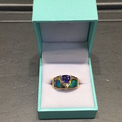 Sapphire and opal ring