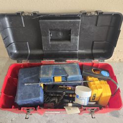 Asorted Drill Bits With Tool Box