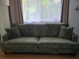 Set of Green Courduroy Couches
