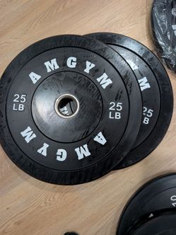 AMGYM LB Bumper Plates: Pair of 25