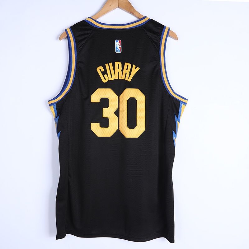 Stephen Curry Golden State Warriors White Gold & Black Gold Jersey - A