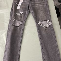 Faded Grey Distressed (Purple) Jeans