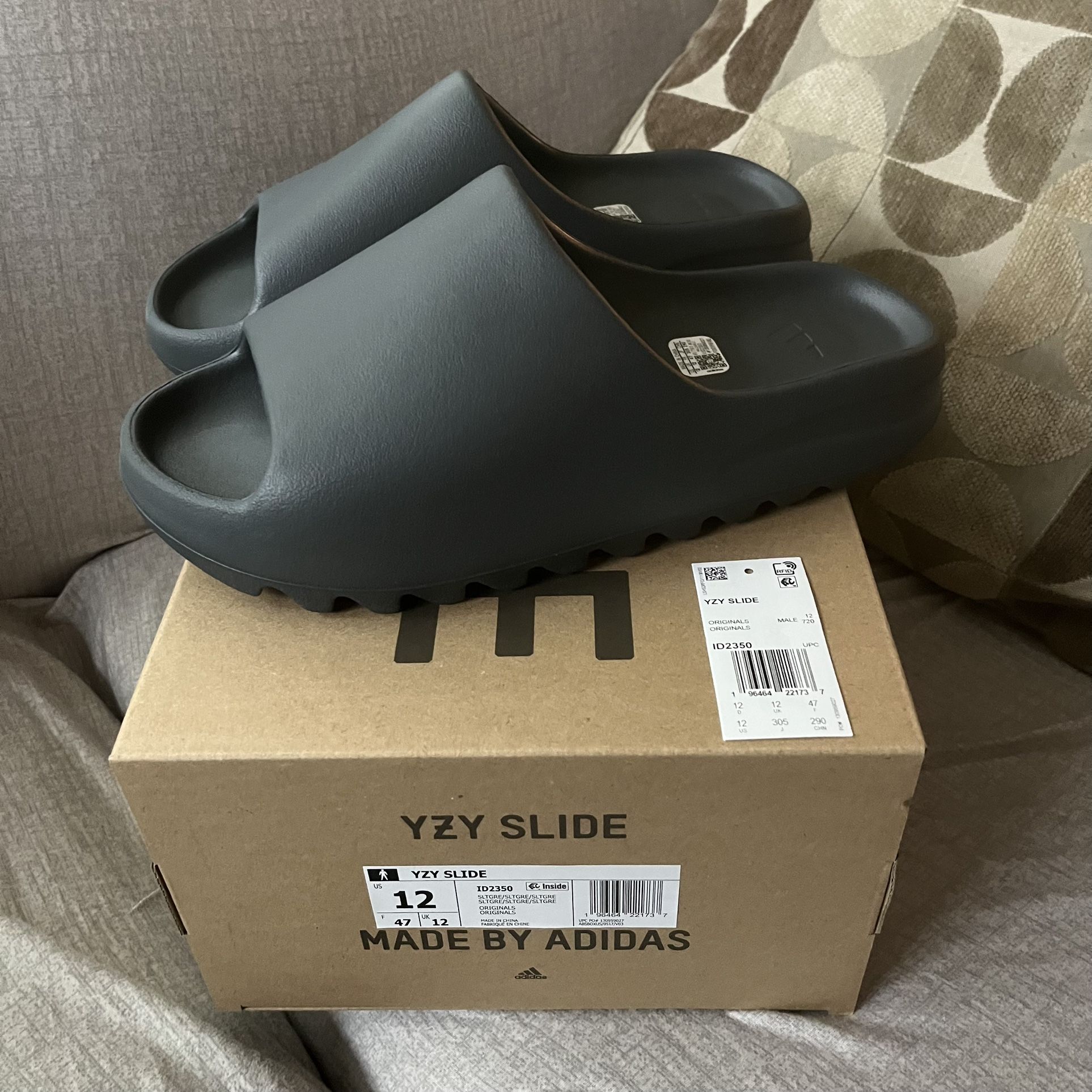 Adidas Yeezy Slide Slate Grey New Size 12