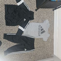baby toddler size 12 Months Adidas jacket, pants and onsie shirt set outfit track suit