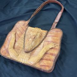 Rare Vintage Alligator Bag antique oddity