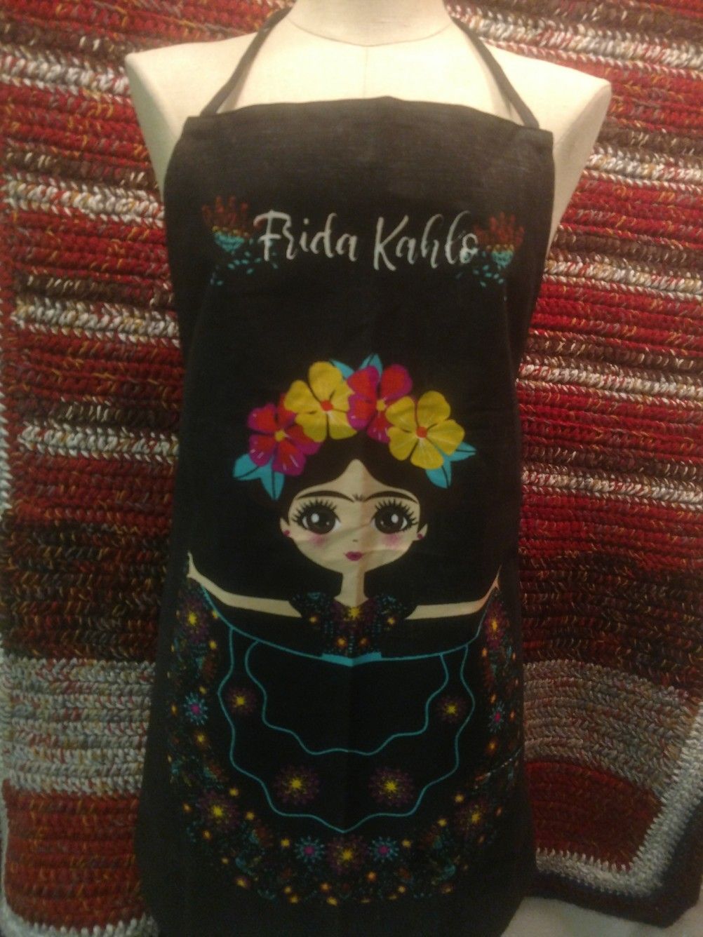 Frida Kahlo Apron With Pocket 100% Cotton