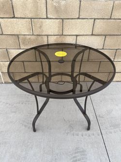 NEW StyleWell 42" Mix & Match Steel Round Outdoor Patio Dining Table w/ Bronze Smoky Glass **2 Available, $50 Each**