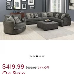 Oversize Ottoman With Glass Barely Used Like New