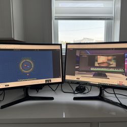 Pair of Samsung 24” Curved Monitors – C24F396FHN (Excellent Condition)
