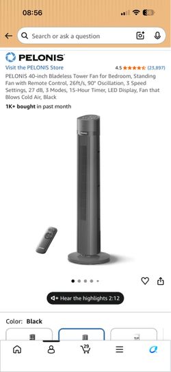 PELONIS 40-inch Bladeless Tower Fan