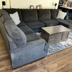 Dark Blue Sectional Couch 
