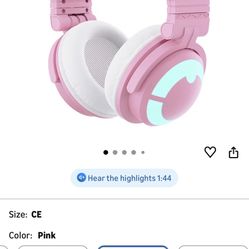 YOWU Cat Ear Headphones CE, Wired/Wireless Pink Gaming Headset