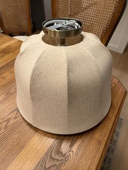 World Market Scalloped Linen Ceiling Light + 2 Hardwire Kits