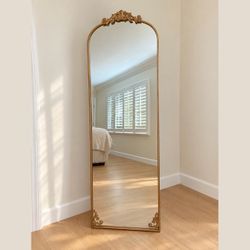 Ornate Gold Full-Length Floor Mirror — 21″ × 66″