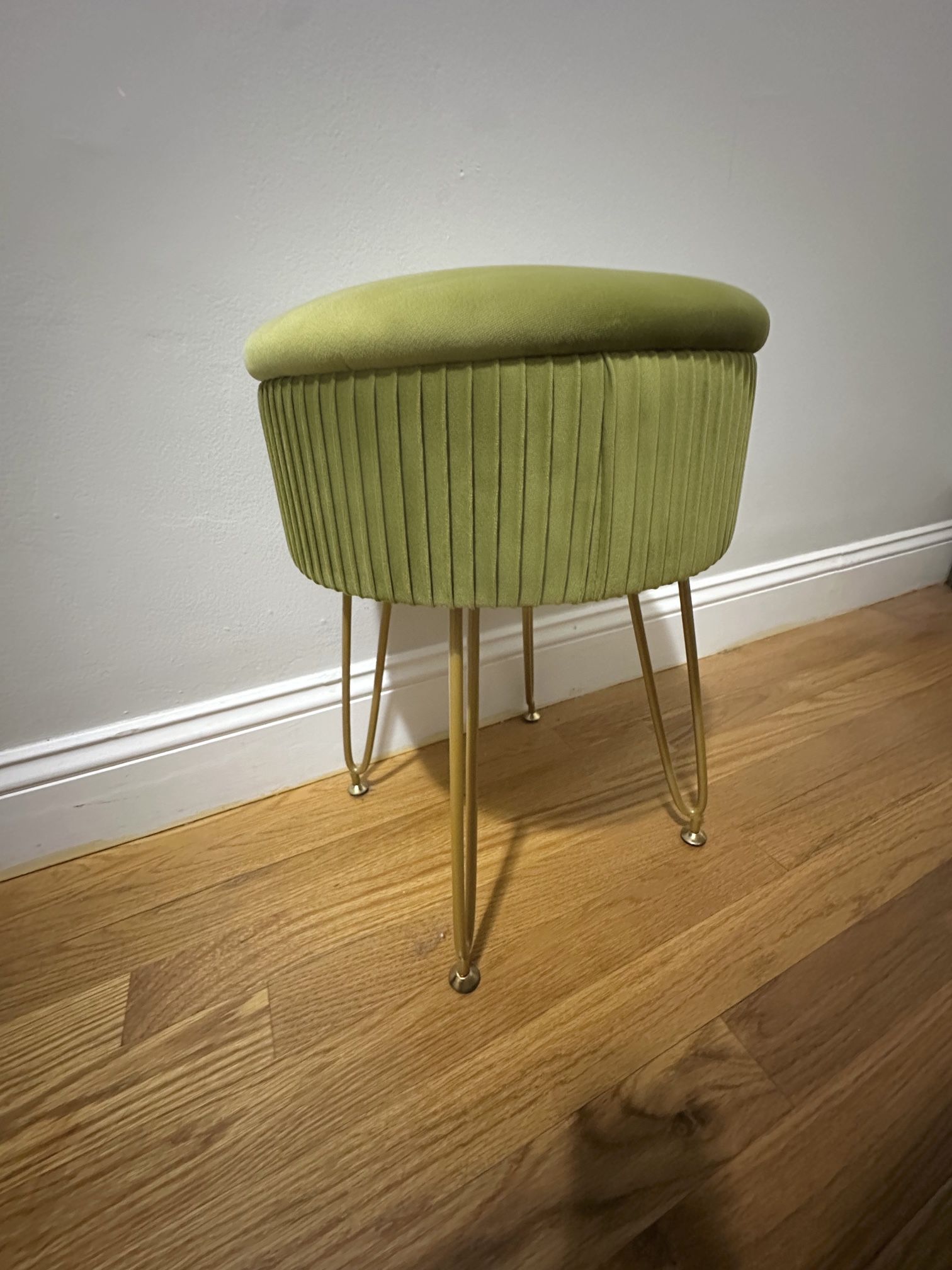 Velvet Vanity Stool Chair/Ottoman with STORAGE