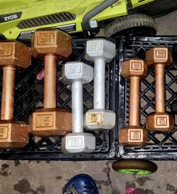 Dumbells set, 15lbs,8lbs, 5lbs, 5lbs, 3lbs, 2lbs