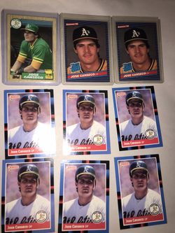 Jose Canseco Baseball Cards (9) 