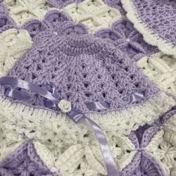 Crochet Baby Blanket And Dress 
