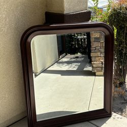 Vintage Antique Solid Wood Mirror 